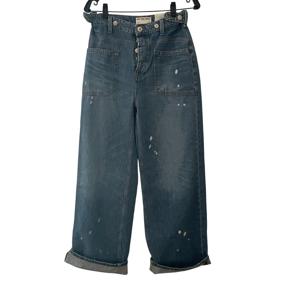 We The Free Palmer Cuffed Jeans Size 27 Color 100 Years